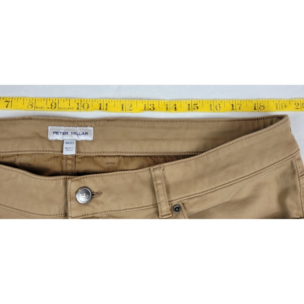 Peter Millar Signature Sateen Classic Fit Pants Tan Khaki 38x32 MF25B40FB Men's - Picture 2 of 9